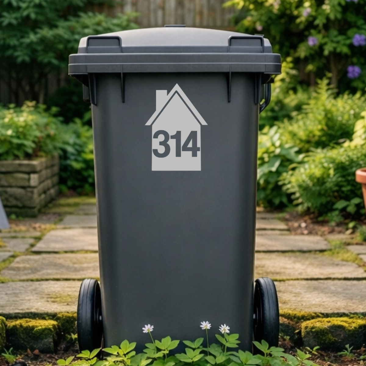 House Shaped Wheelie Bin Number Stickers