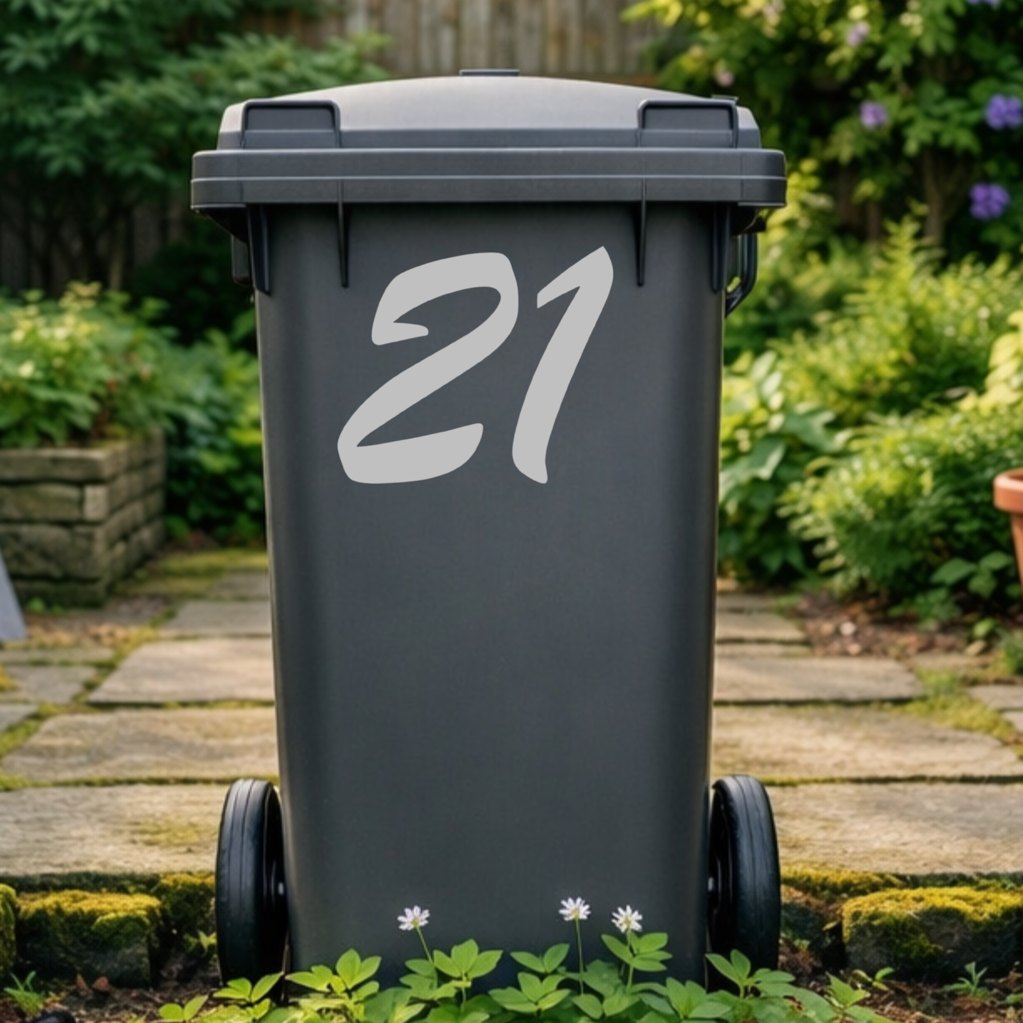 Script Wheelie Bin Number Stickers