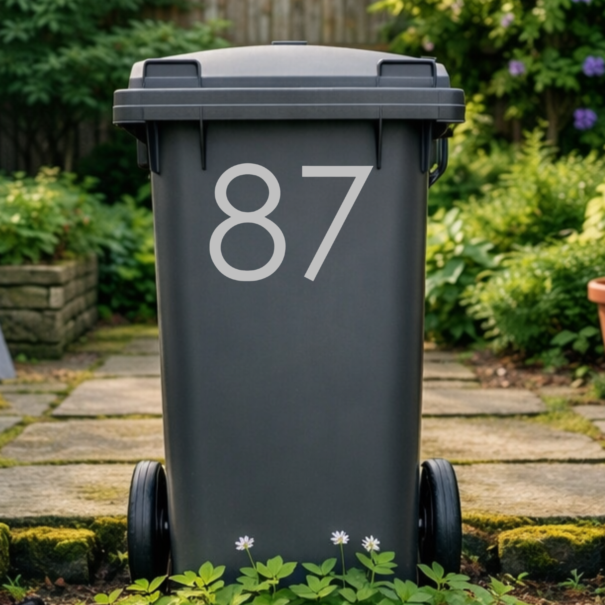 Gothic Wheelie Bin Number Stickers