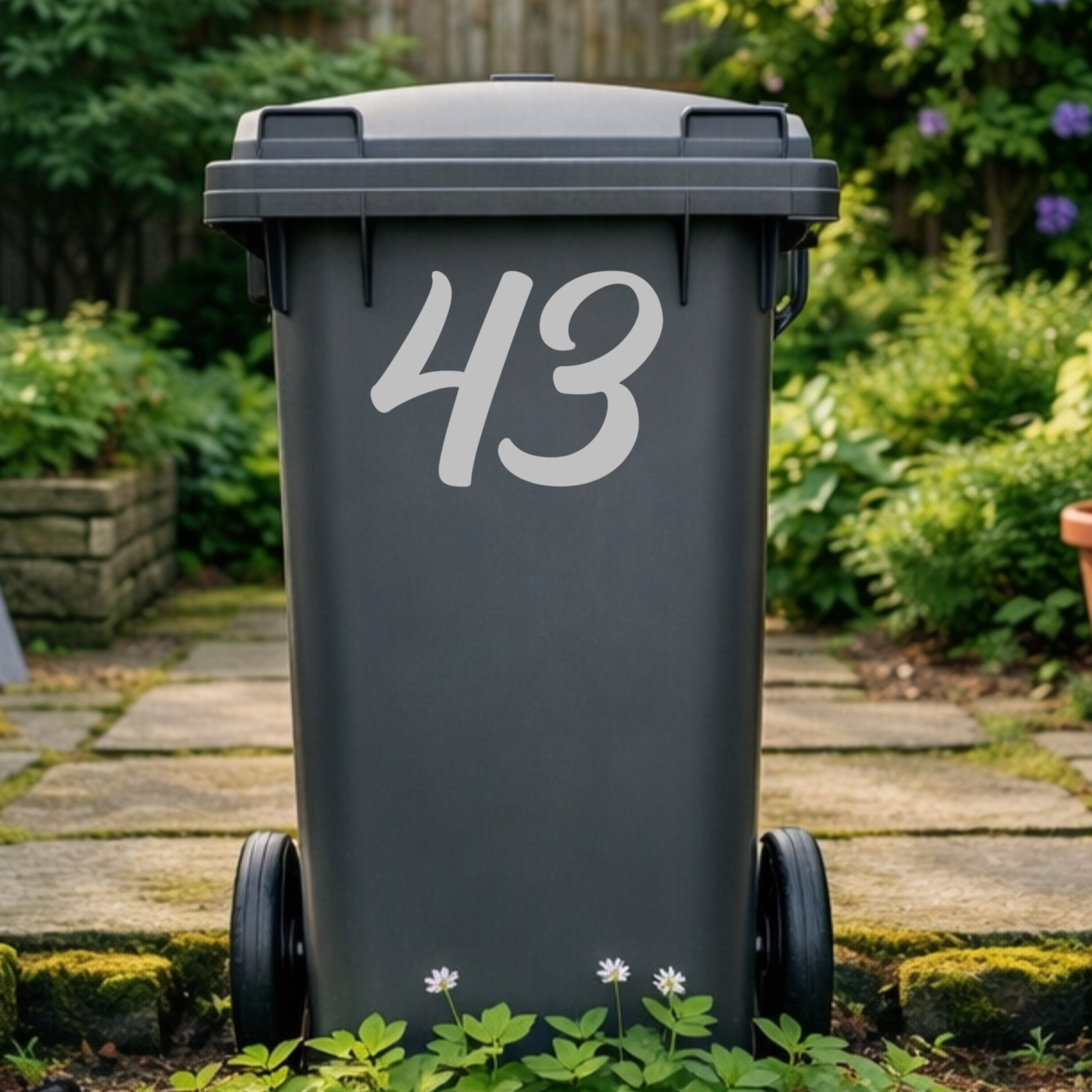 Handwritten Wheelie Bin Number Stickers