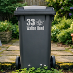 Manchester Bee Border Wheelie Bin Address Stickers