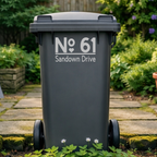 Heart Top Line Border Wheelie Bin Number Address Stickers