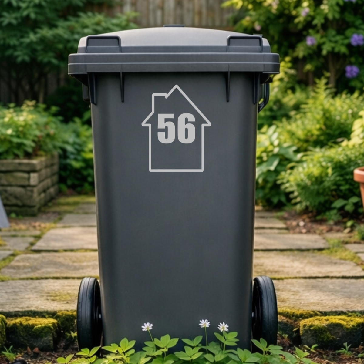 House Outline Shaped Wheelie Bin Number Stickers