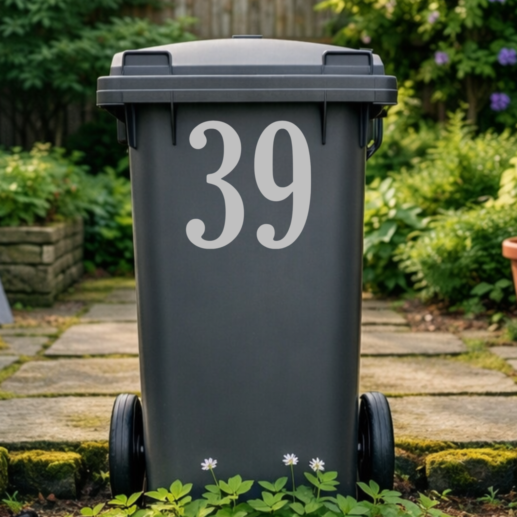 Polished Wheelie Bin Number Stickers