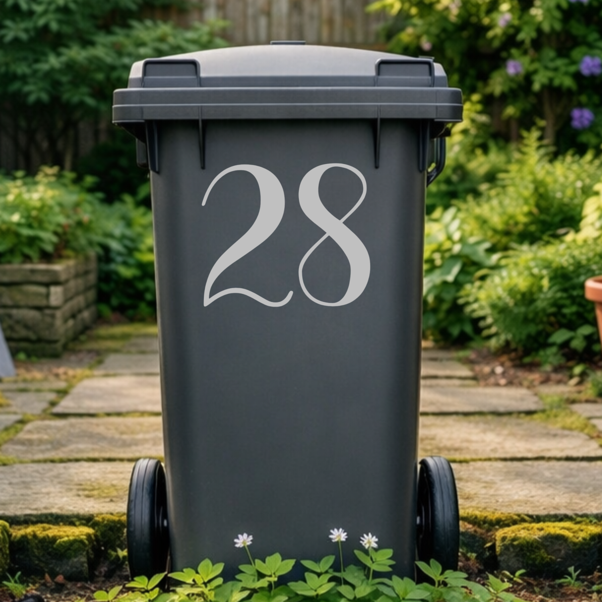 Brush Wheelie Bin Number Stickers