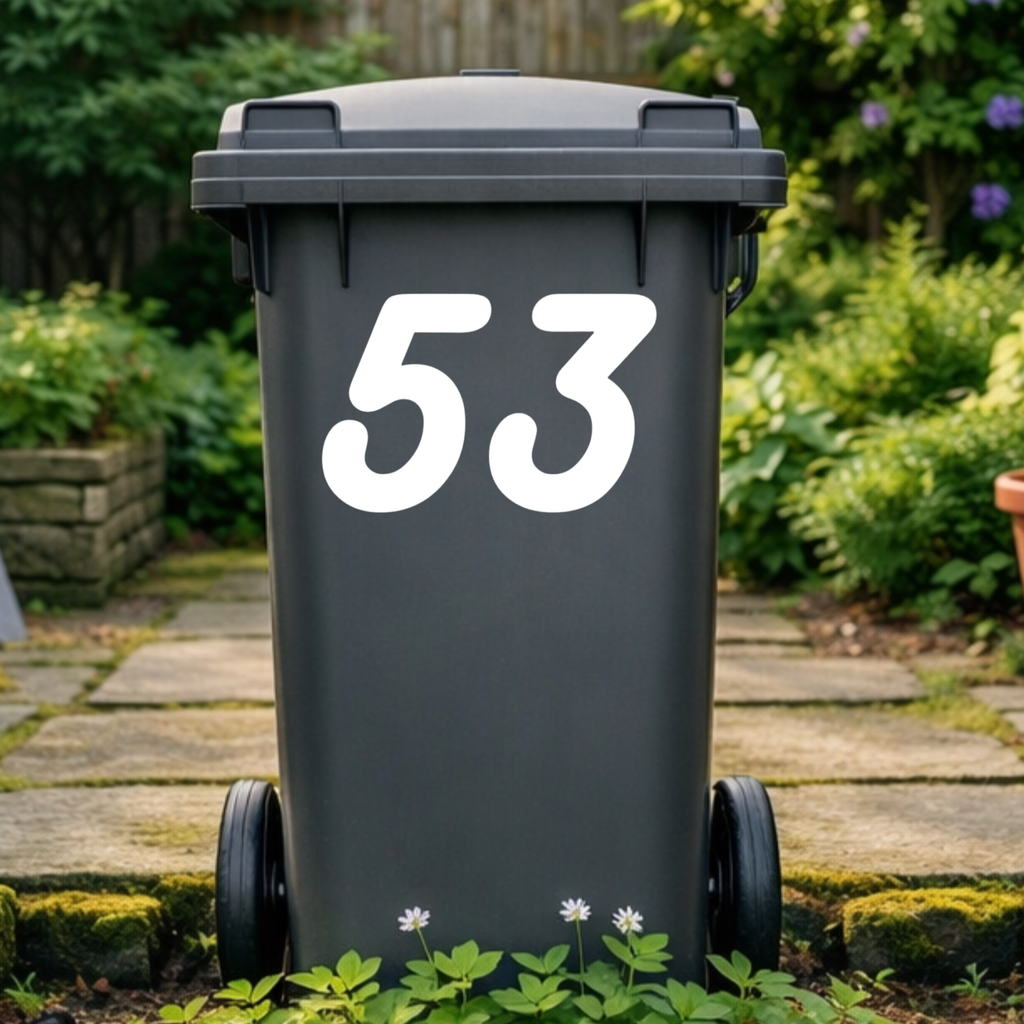 Sleek Wheelie Bin Number Stickers