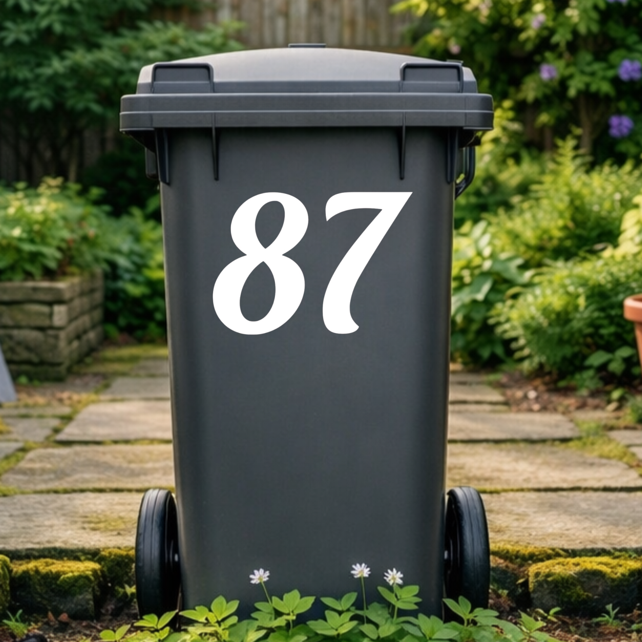 Retro Wheelie Bin Number Stickers