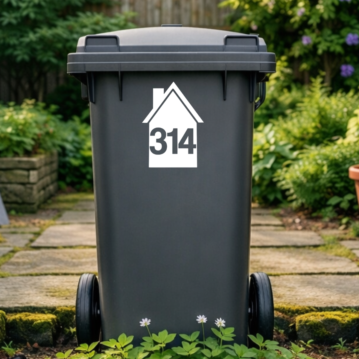House Shaped Wheelie Bin Number Stickers
