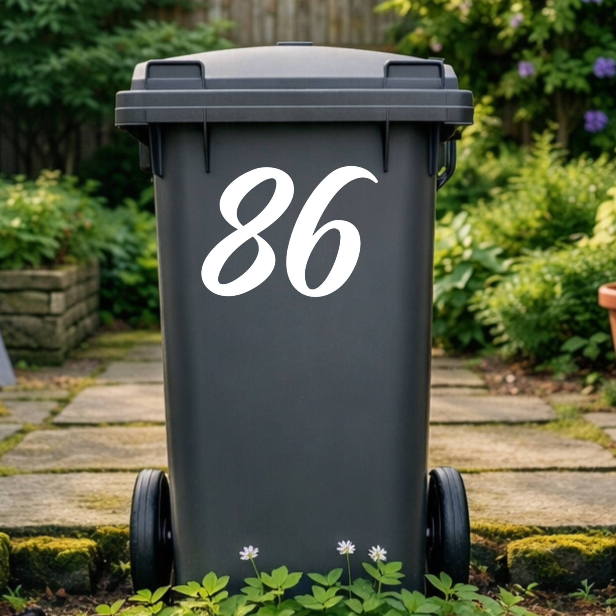 Classic Wheelie Bin Number Stickers