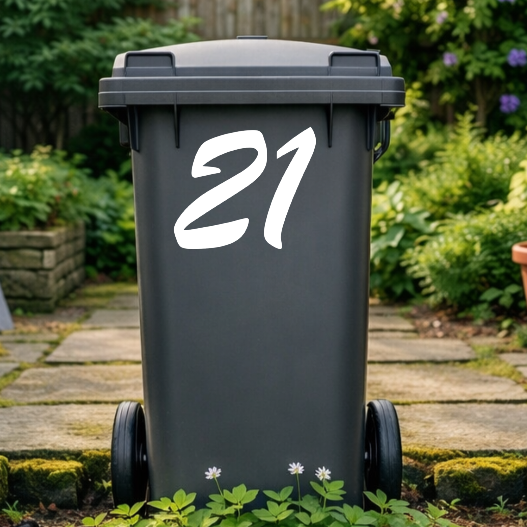 Script Wheelie Bin Number Stickers