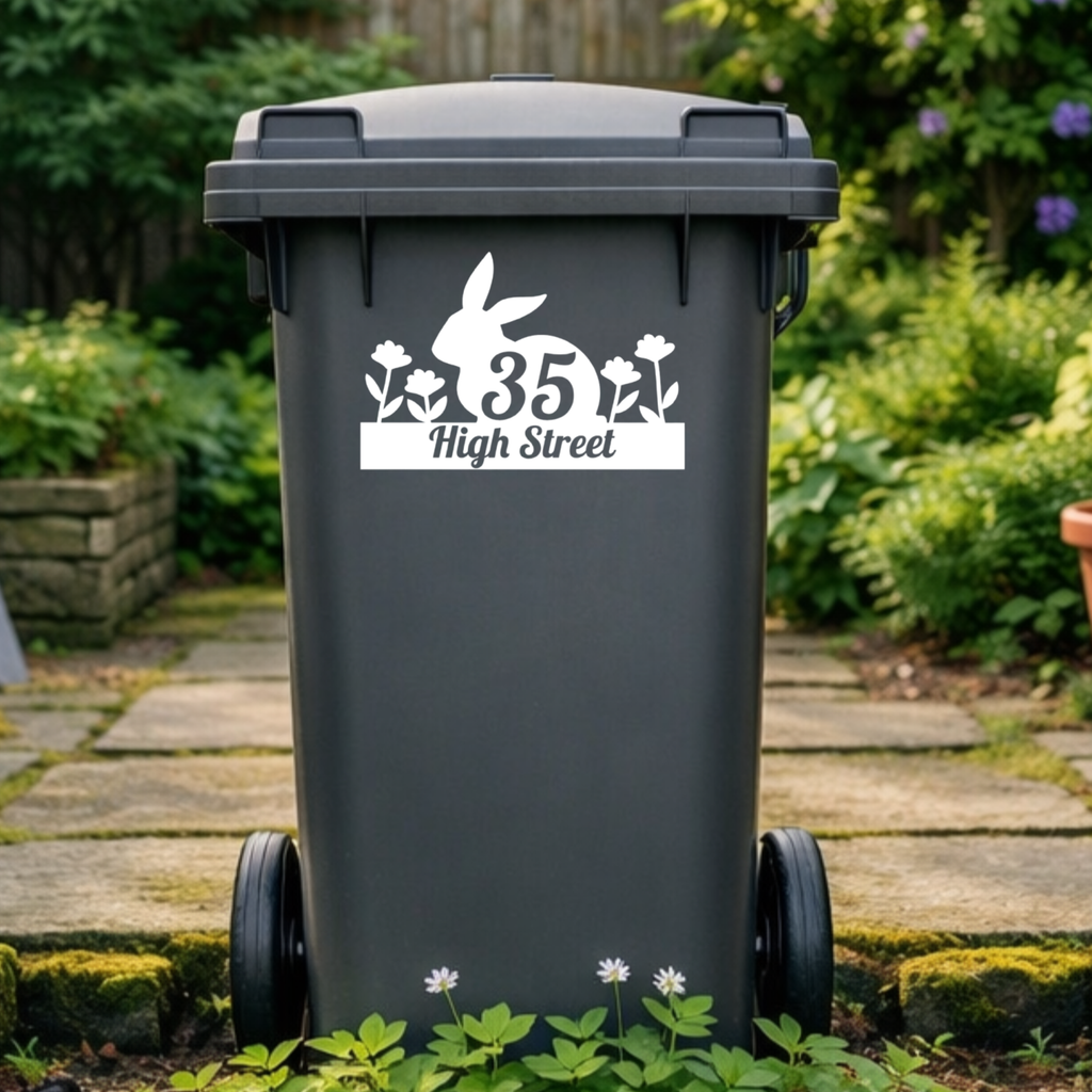 Rabbit Wheelie Bin Address Stickers