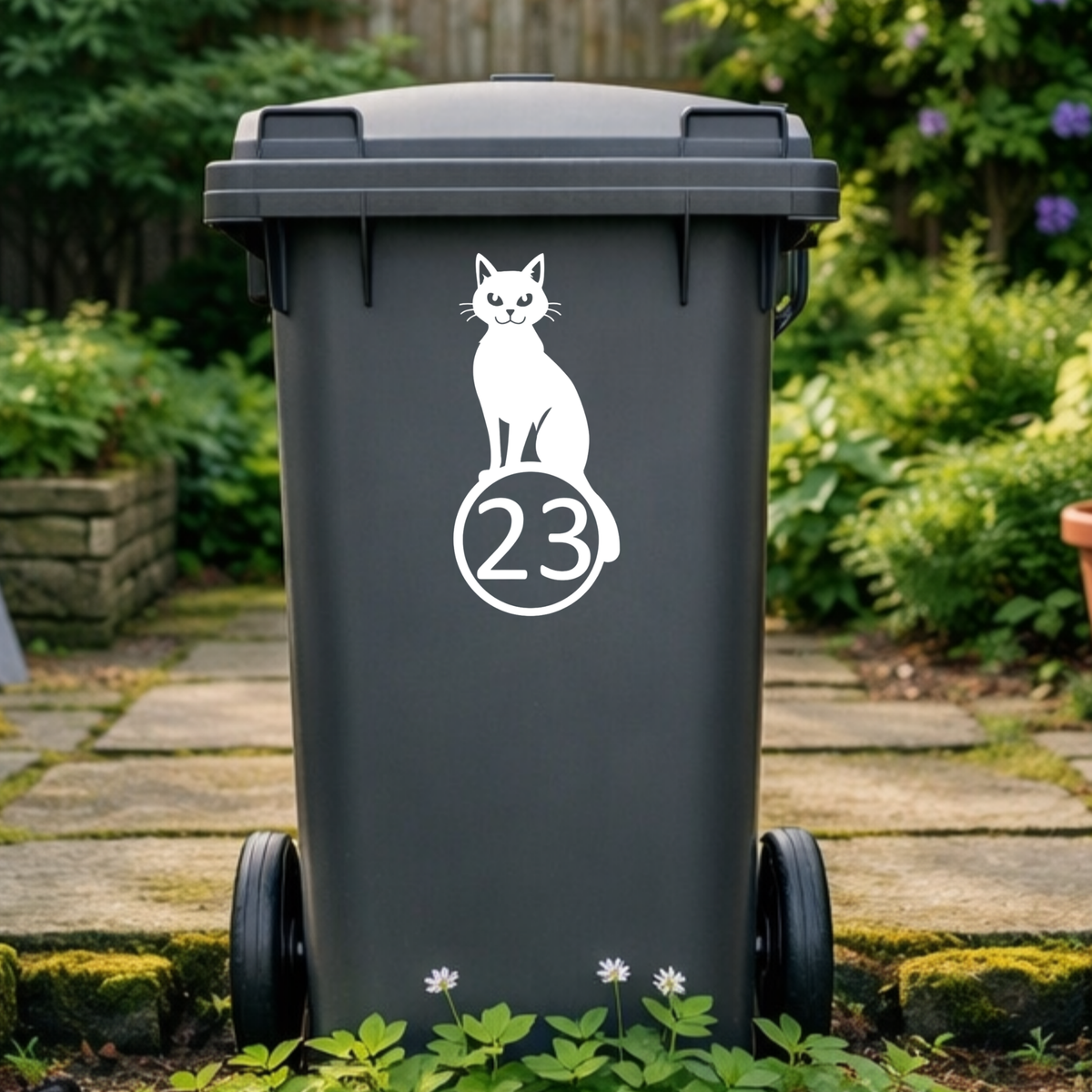 Spooky Cat Wheelie Bin Number Stickers