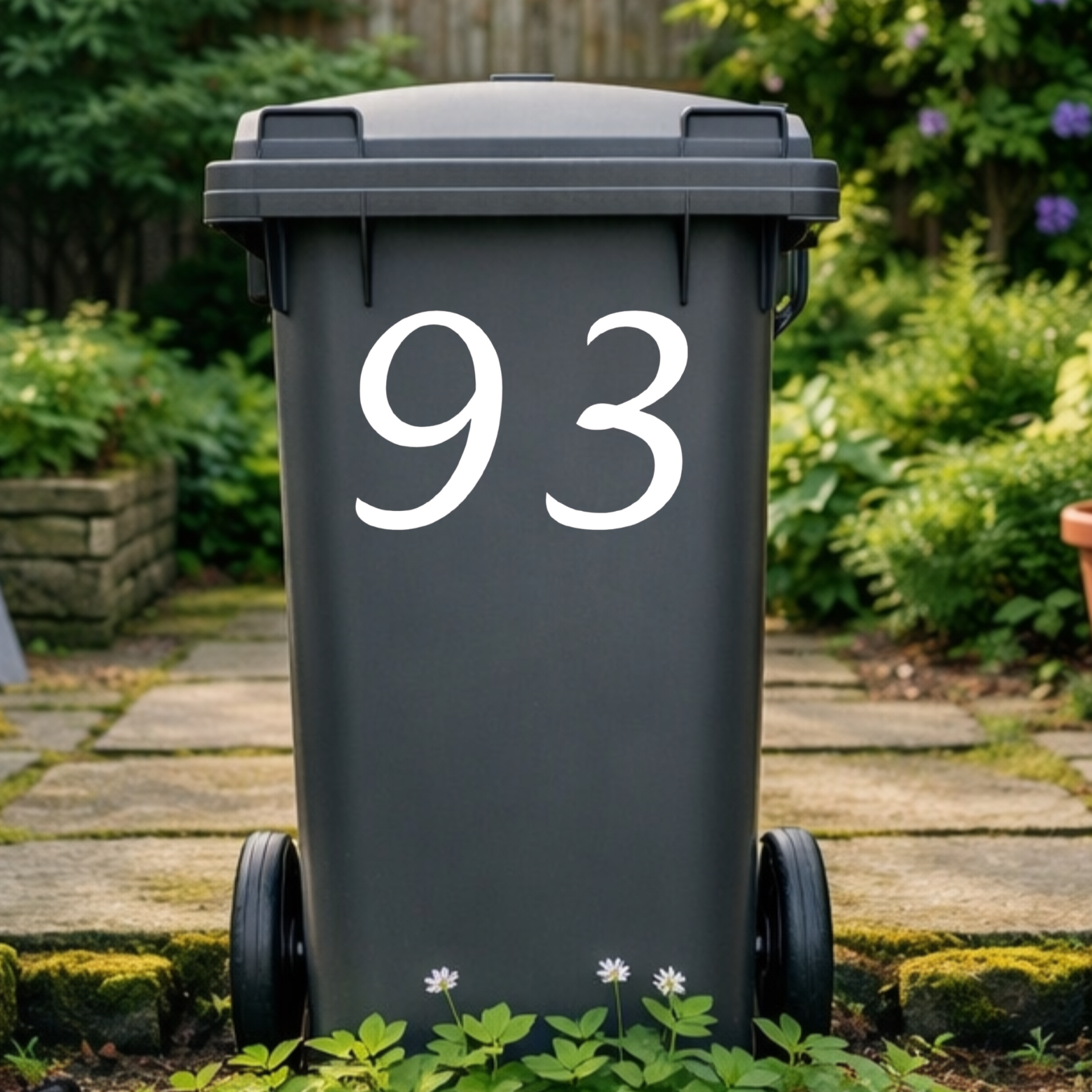 Flowing Wheelie Bin Number Stickers