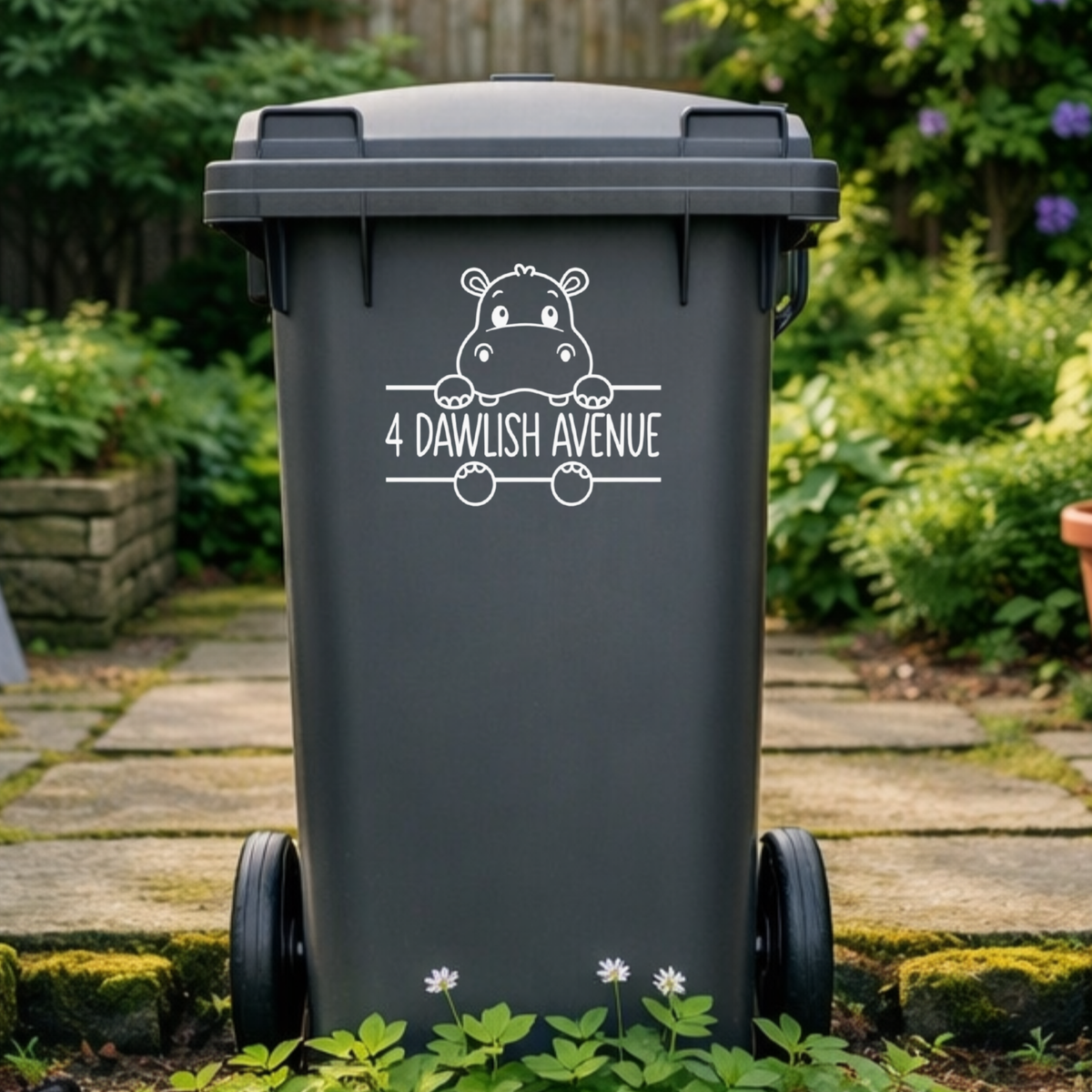 Hippo Selfie Wheelie Bin Address Stickers