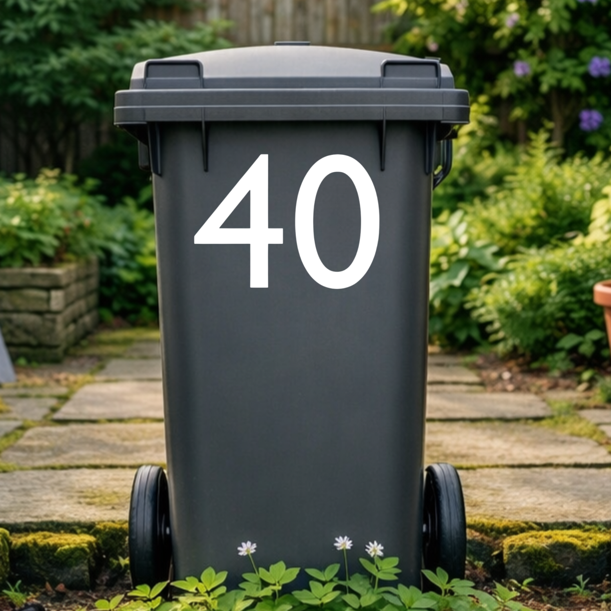 Minimal Wheelie Bin Number Stickers