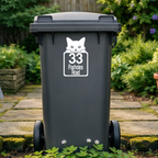 Peeking Cat Wheelie Bin Address Stickers