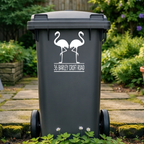 Flamingo Pair Wheelie Bin Address Stickers