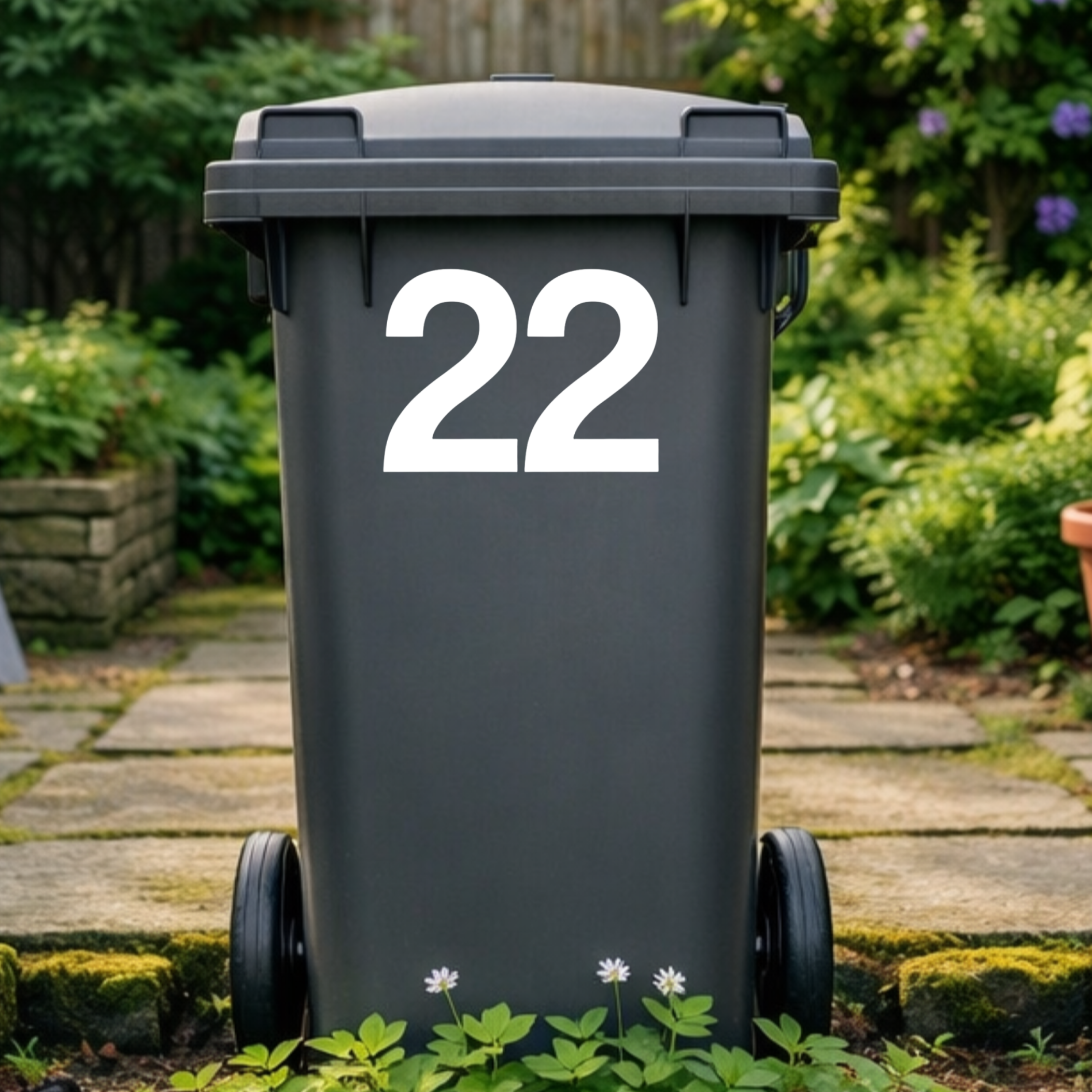 Bold Wheelie Bin Number Stickers