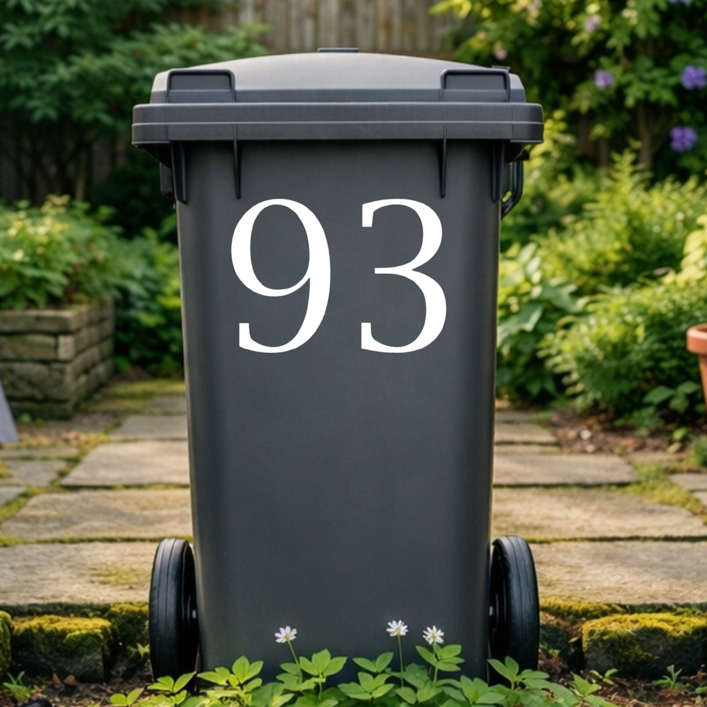 Vintage Wheelie Bin Number Stickers