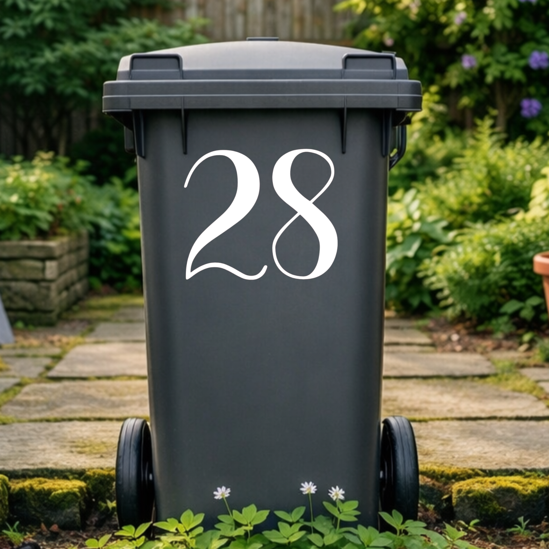 Brush Wheelie Bin Number Stickers