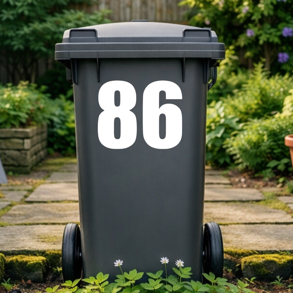 Premium Wheelie Bin Number Stickers