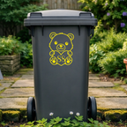 Bear Heart Wheelie Bin Number Stickers