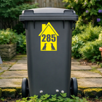 Double Dog House Shaped Wheelie Bin Number Stickers
