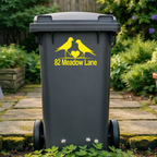 Birdie Heart Wheelie Bin Address Stickers