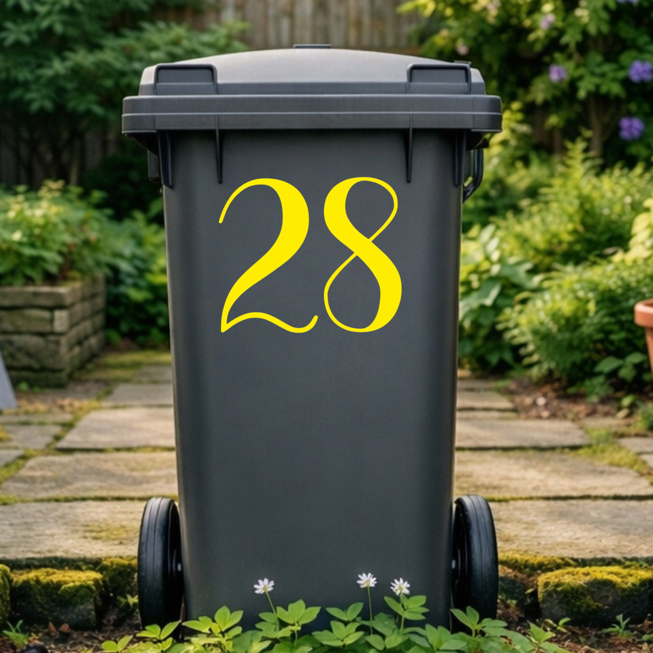 Brush Wheelie Bin Number Stickers