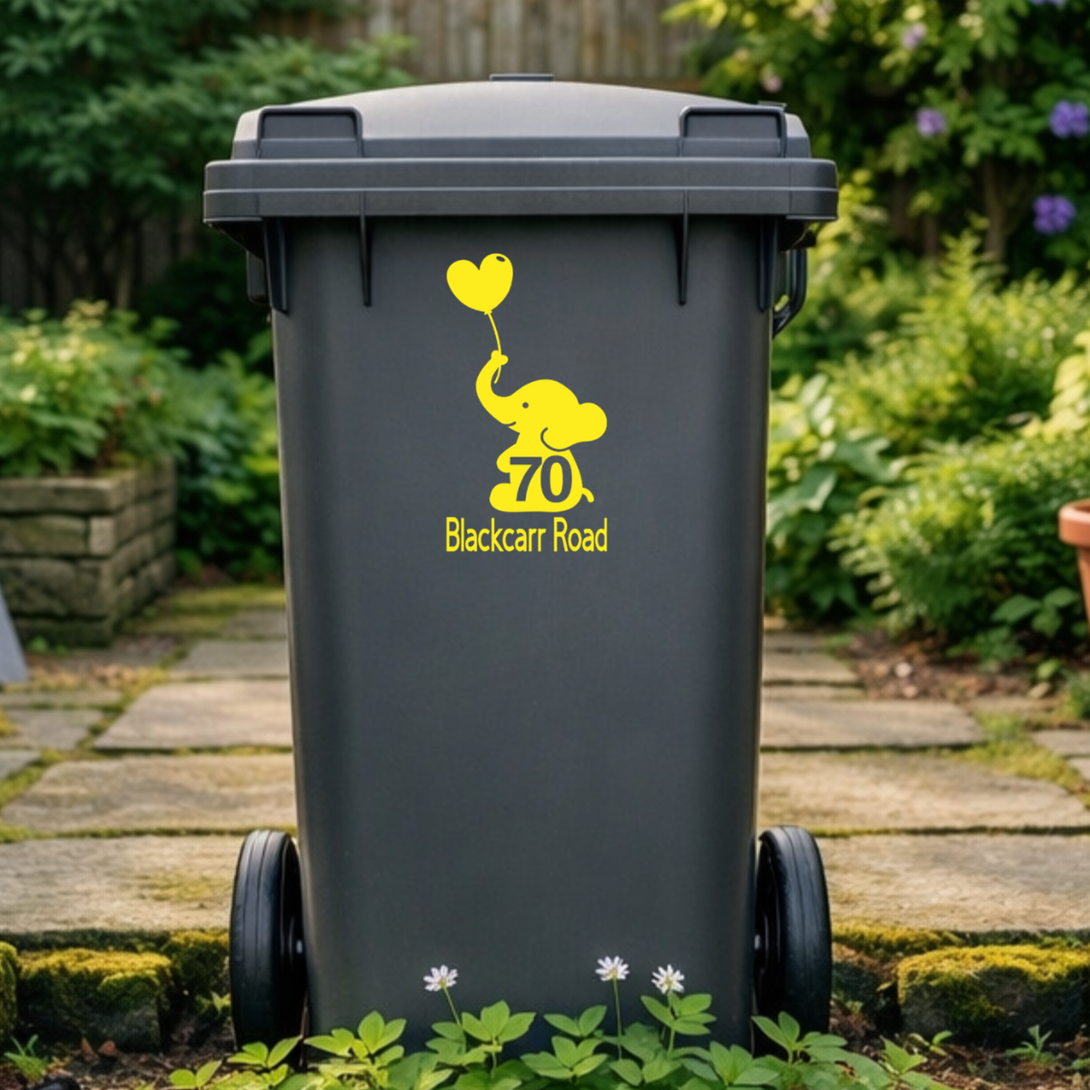 Elephant Balloon Wheelie Bin Address Stickers