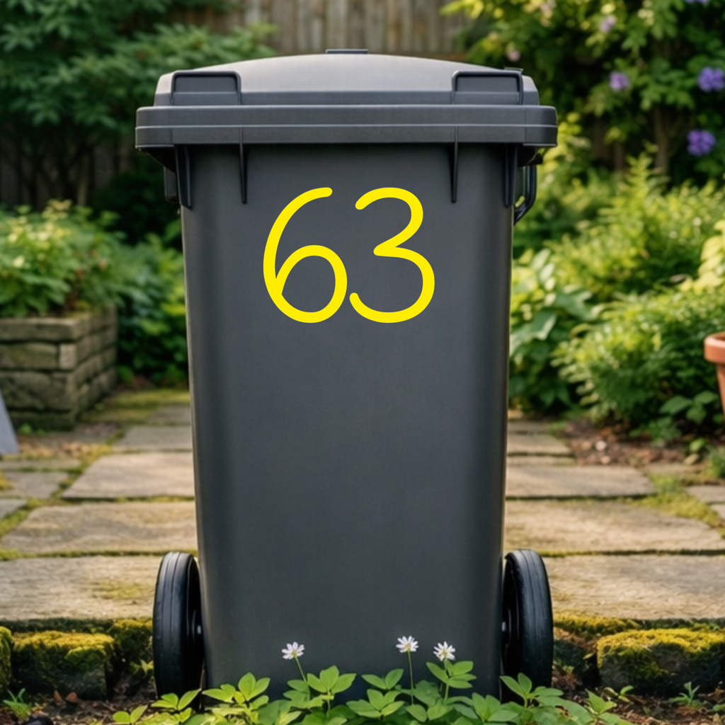 Stylish Wheelie Bin Number Stickers
