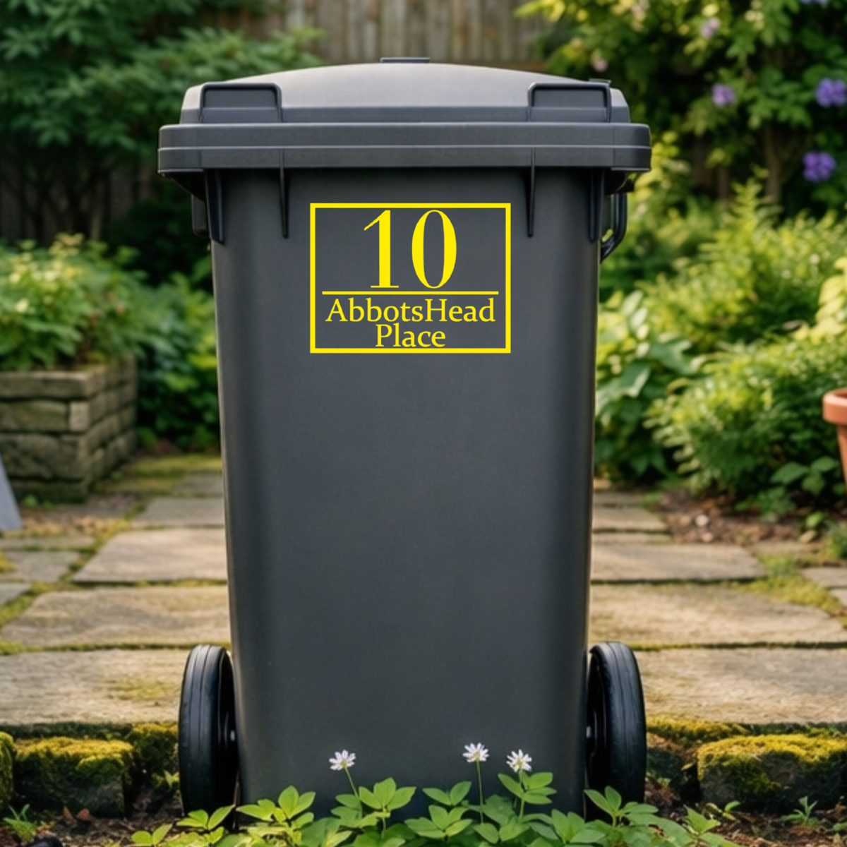 Rectangular Plaque Wheelie Bin Address Stickers