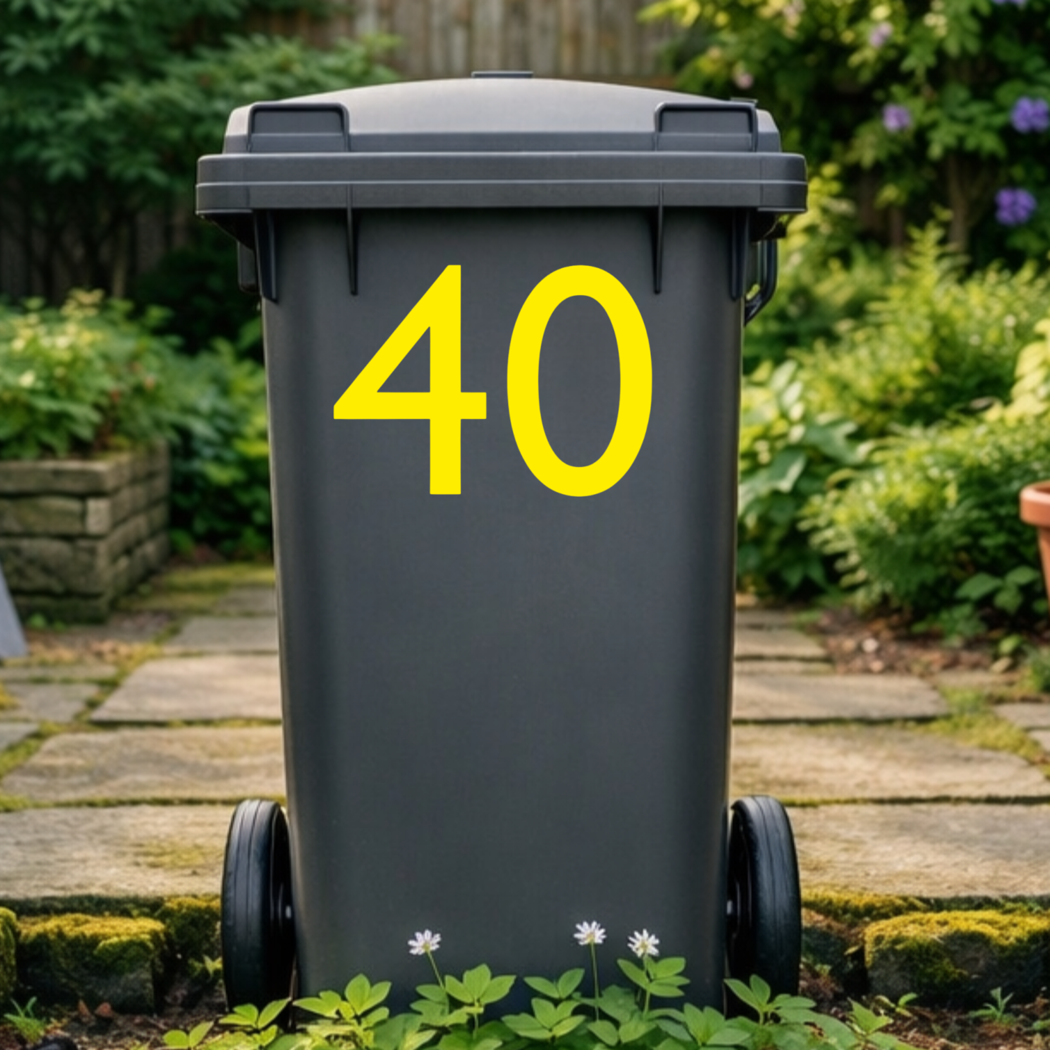 Minimal Wheelie Bin Number Stickers
