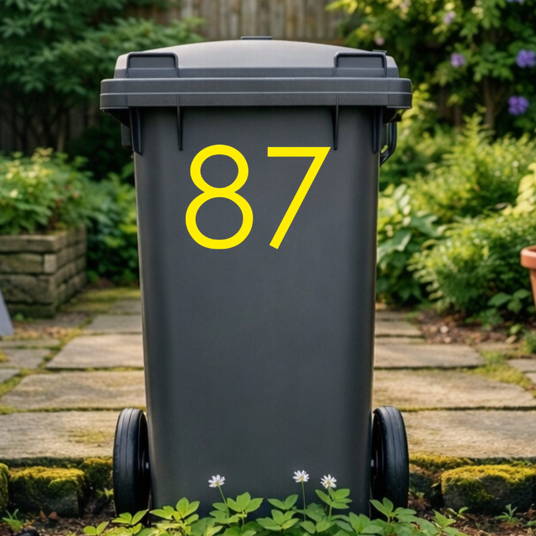 Gothic Wheelie Bin Number Stickers
