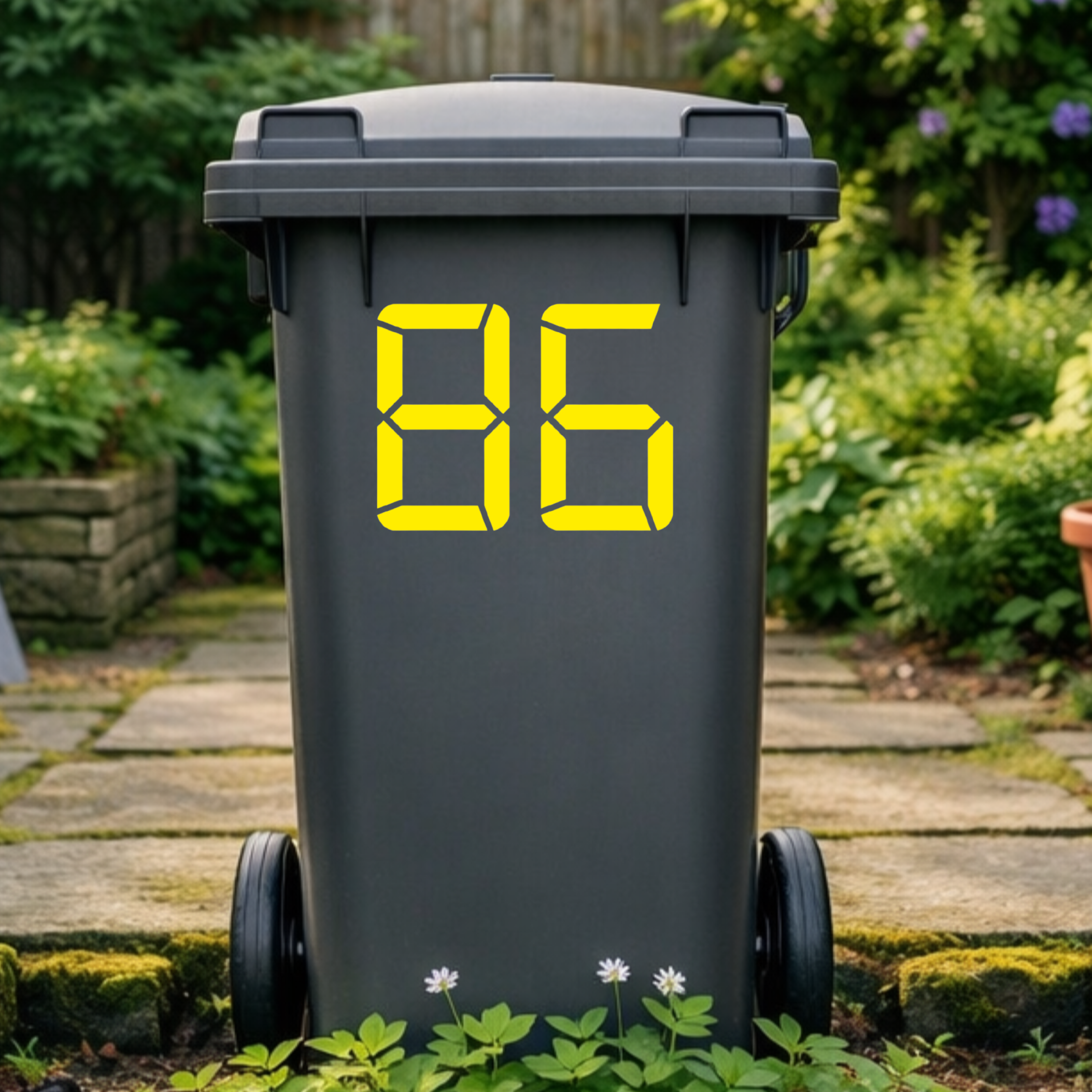 Digital Wheelie Bin Number Stickers
