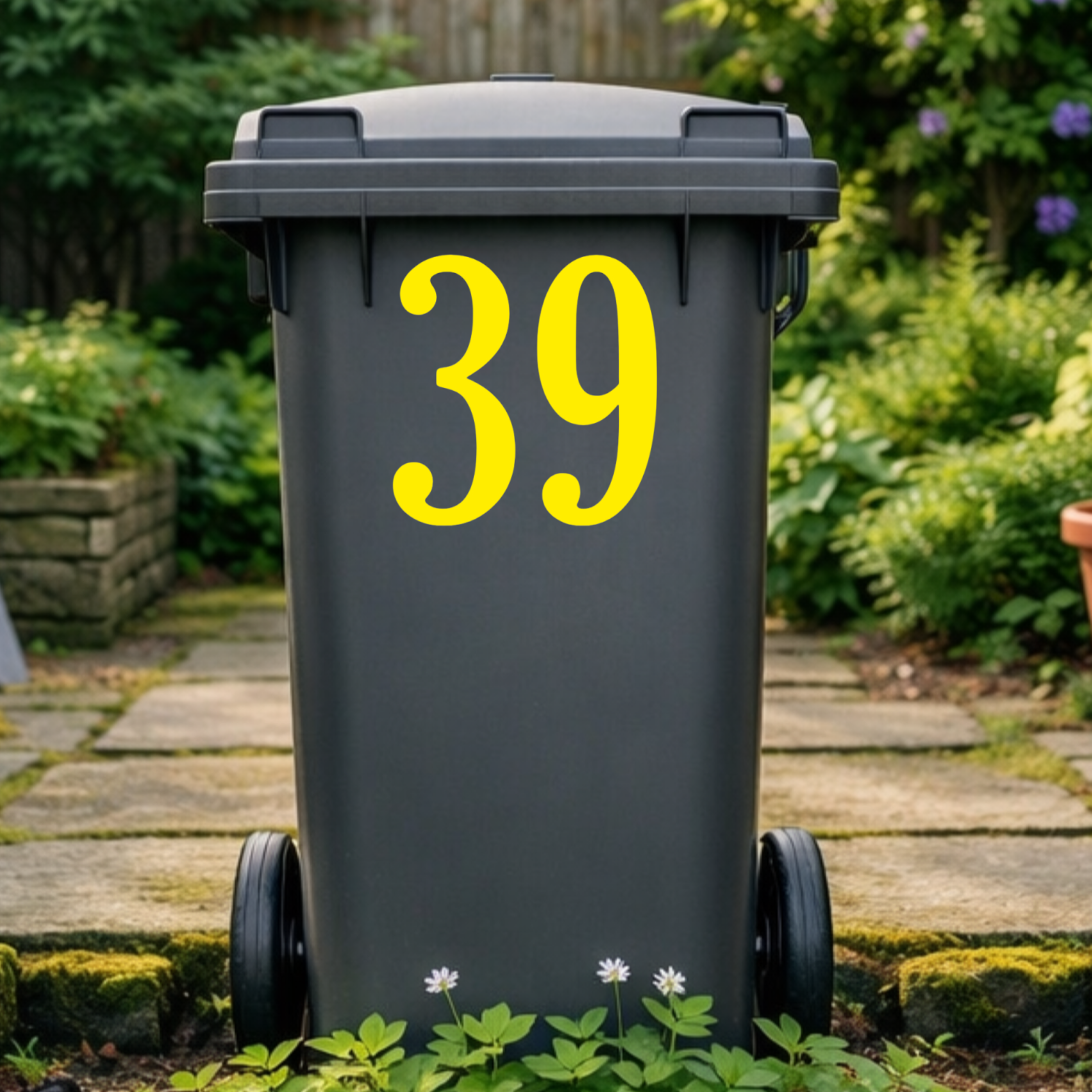 Polished Wheelie Bin Number Stickers