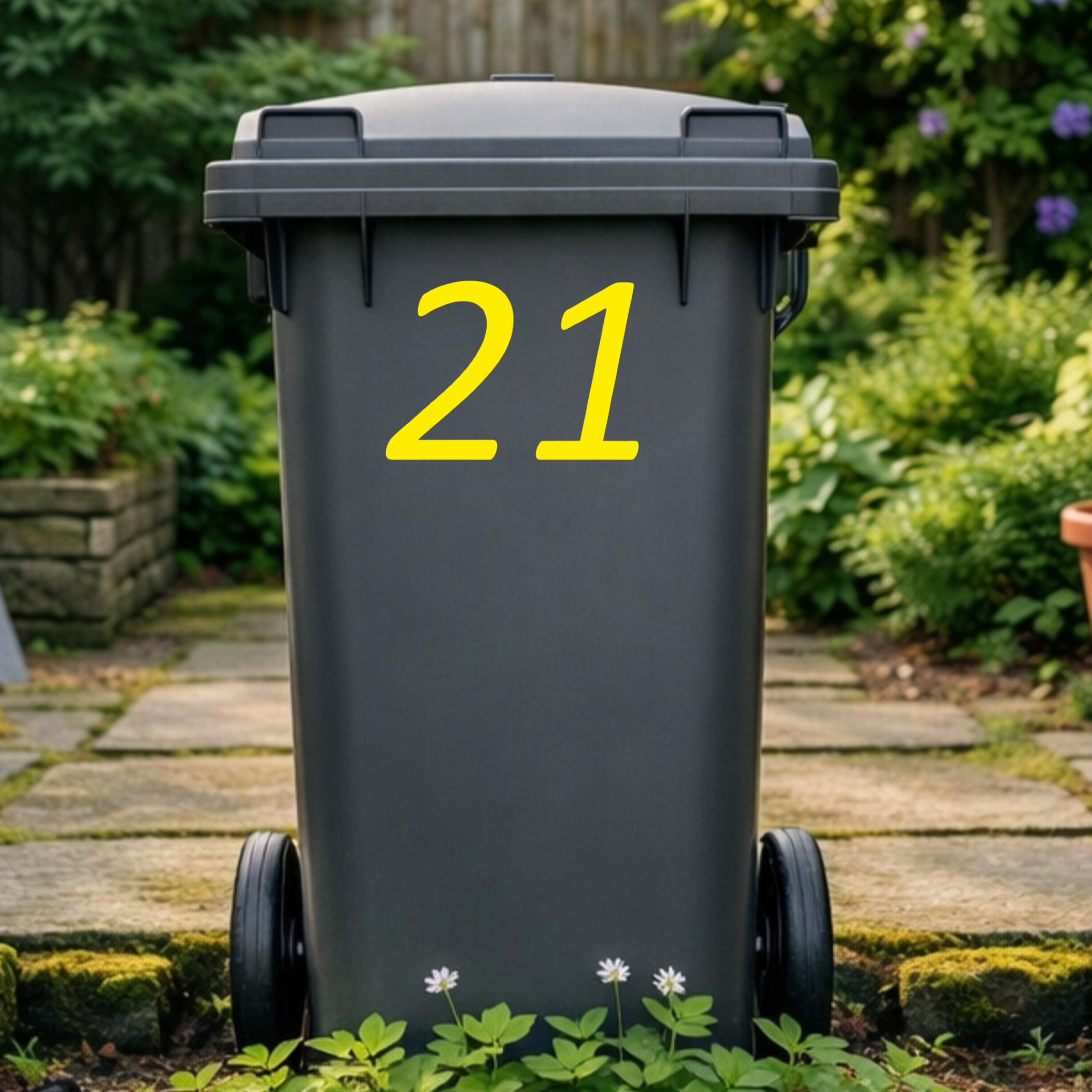 Refined Wheelie Bin Number Stickers