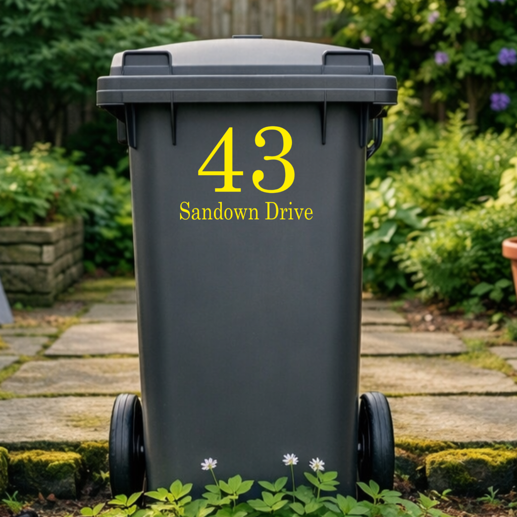 Large Number Plaque Wheelie Bin Address Stickers