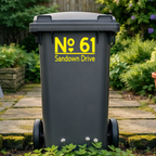 Heart Top Line Border Wheelie Bin Number Address Stickers