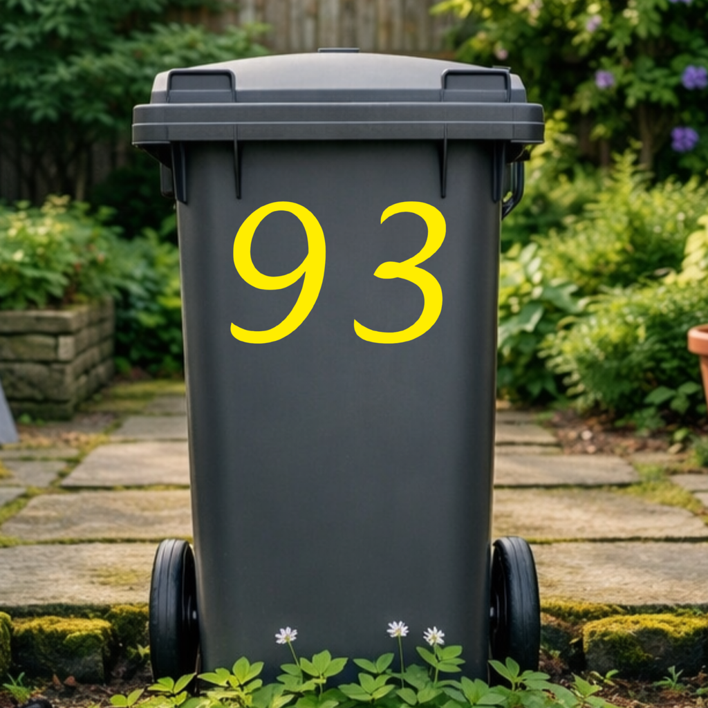 Flowing Wheelie Bin Number Stickers