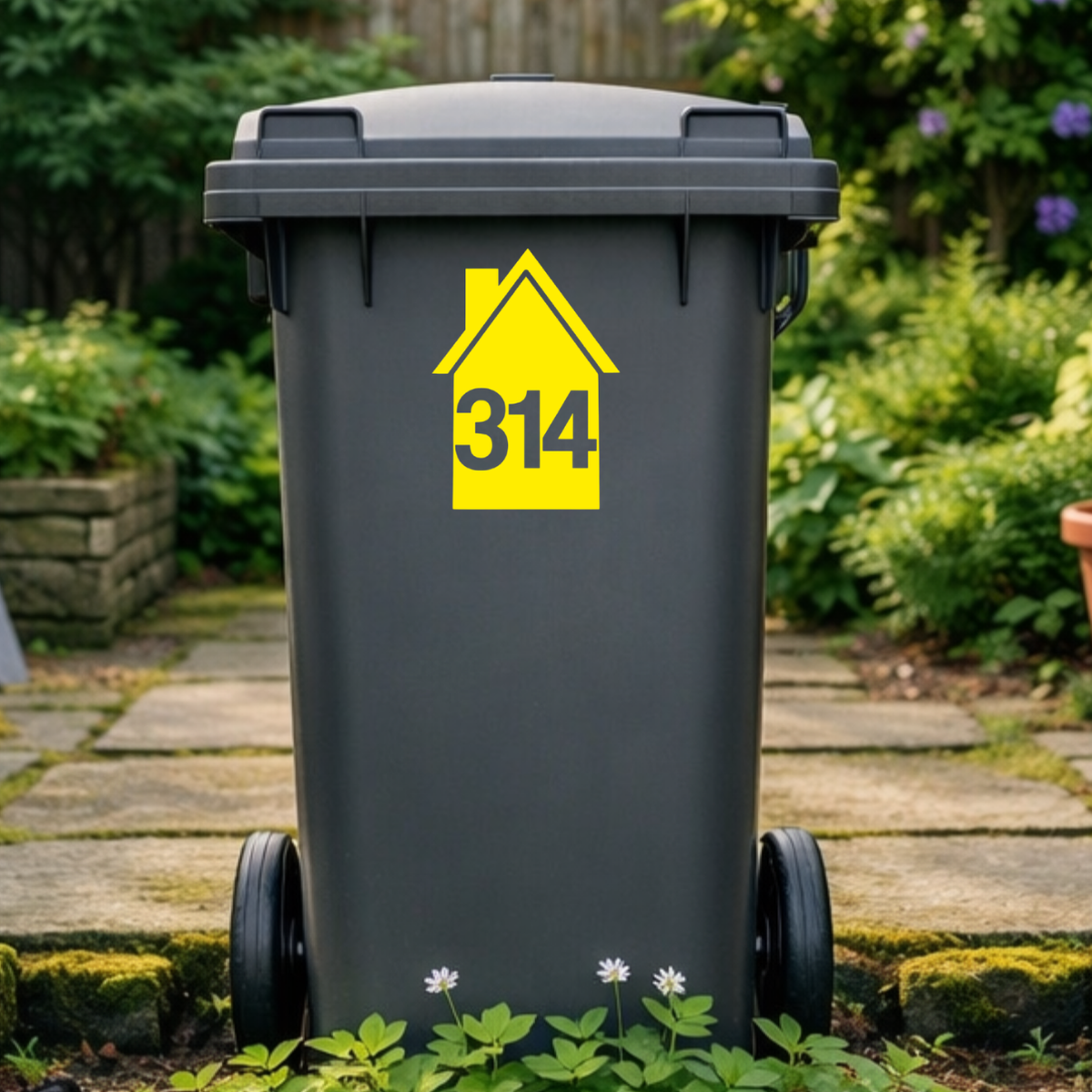 House Shaped Wheelie Bin Number Stickers