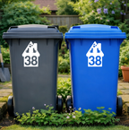 Cat Heart House Shaped Wheelie Bin Number Stickers