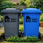 House Plaque Shaped Wheelie Bin Address Stickers