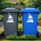 Smokey Hearts House Shaped Wheelie Bin Number Stickers