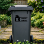House Plaque Shaped Wheelie Bin Address Stickers